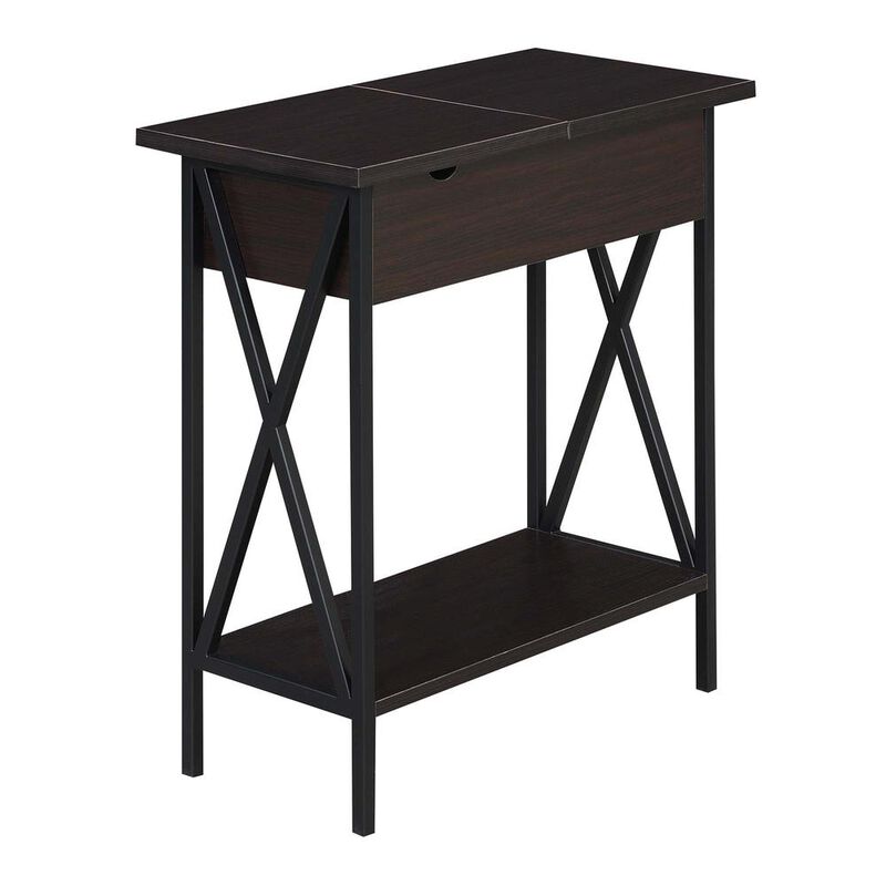 Convenience Concepts Tucson Flip Top End Table with Charging Station