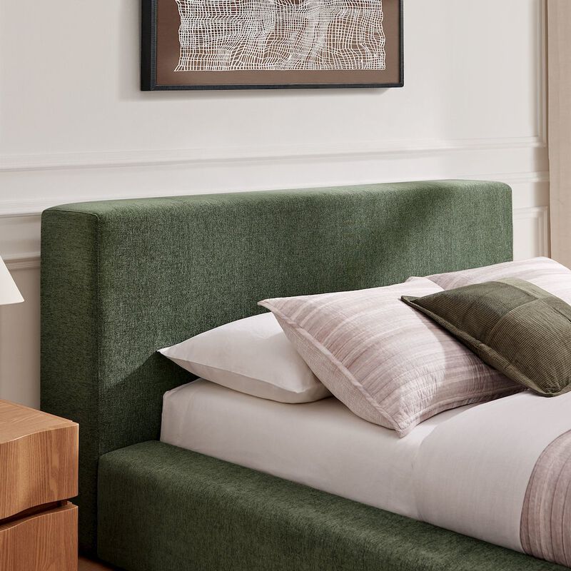 Luma Chenille Upholstered Queen Platform Bed Frame image number 9