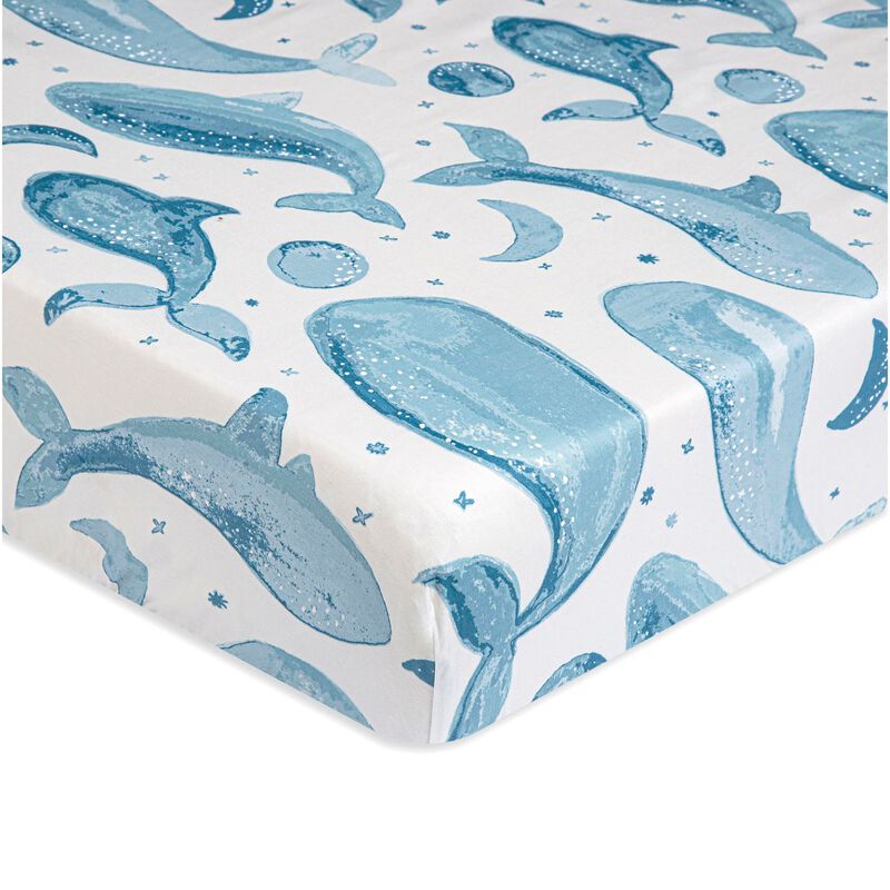 Caspian Fitted Whale Crib Sheet image number 0