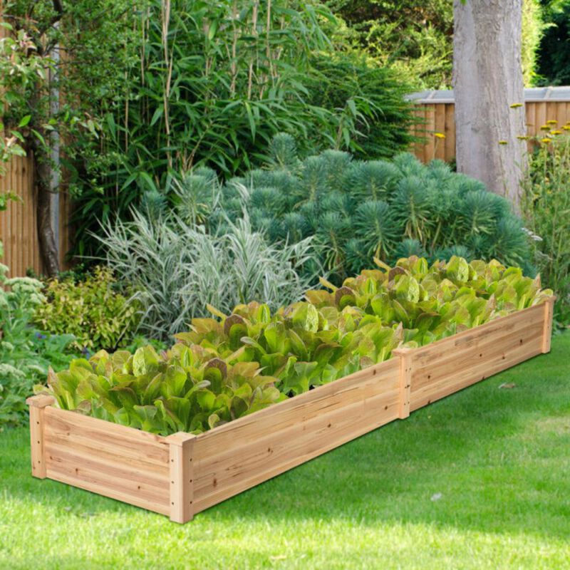 Hivvago Wooden Vegetable Raised Garden Bed for Backyard Patio Balcony