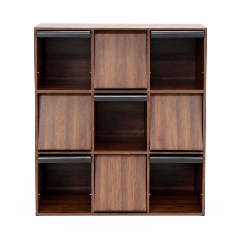 Heskmo 9‑Cubby Flip‑Door Cube Bookcase image number 8