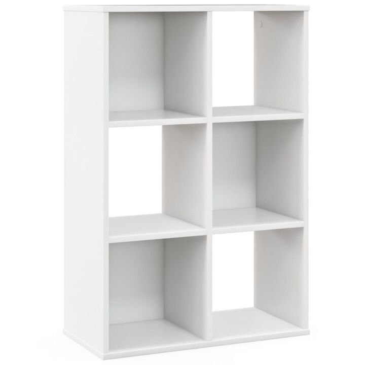 Hivvago 6-Cube Bookshelf 4-Tier Floor Display Shelf-White