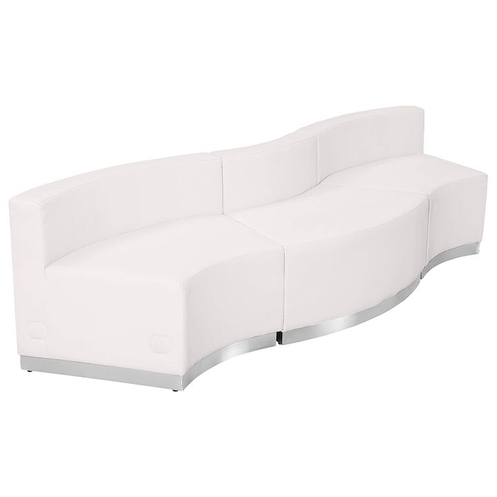 Flash Furniture HERCULES Alon Series White LeatherSoft Reception Configuration, 3 Pieces
