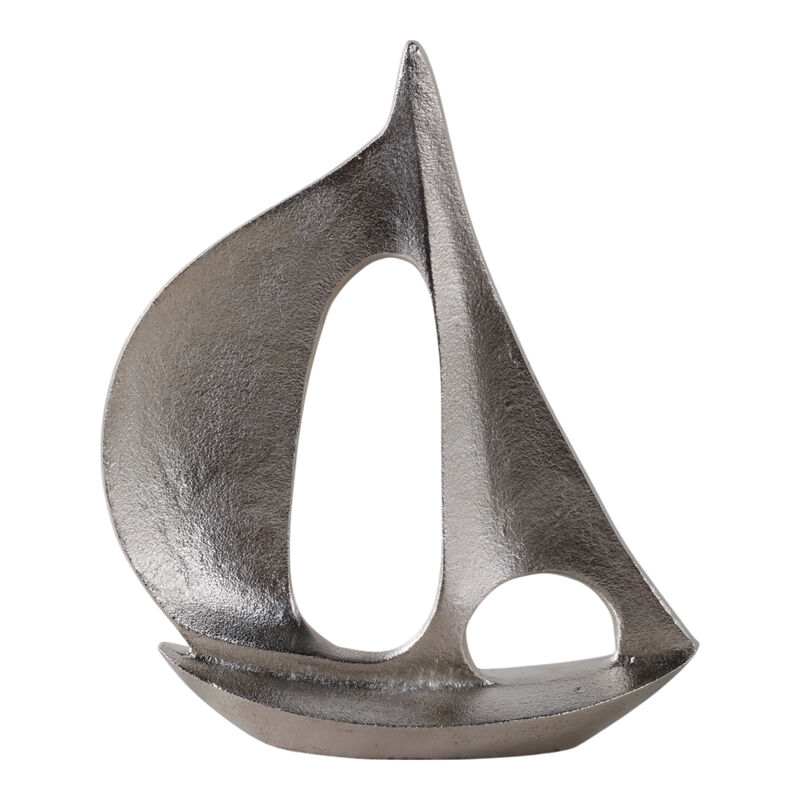 13x9" Metal Sail Boat, Silver image number 4