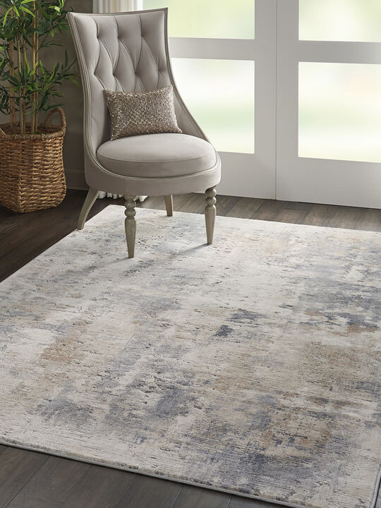 Rustic Textures RUS05 Beige/Gray 7&rsquo;10&rdquo; x Round Rug