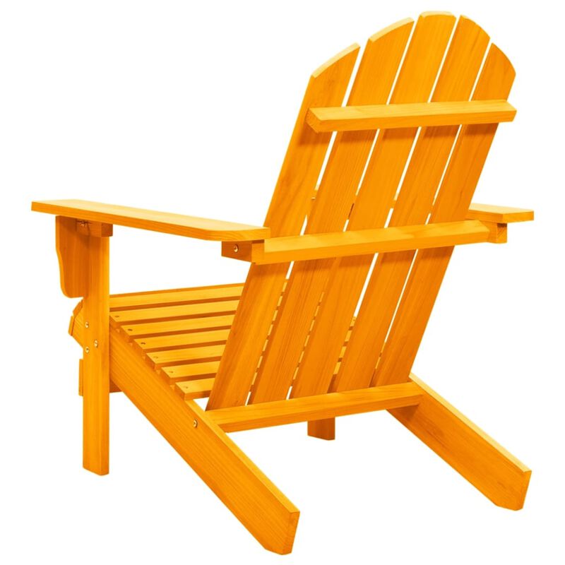 vidaXL Solid Fir Wood Patio Adirondack Chair in Vibrant Orange - Ergonomic Garden Chair with Maximum Load of 242.5 lb - Assembly Required
