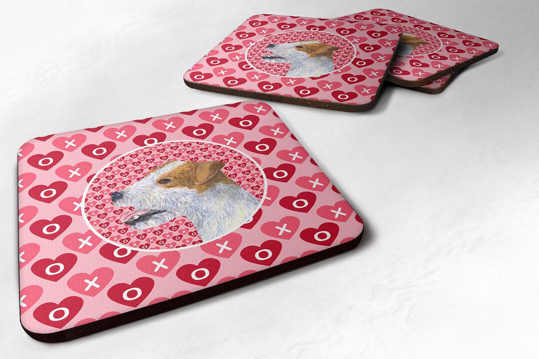 Caroline's Treasures SS4504FC Jack Russell Terrier Foam Coasters (Set of 4), 3.5 H x 3.5 W, Multicolor