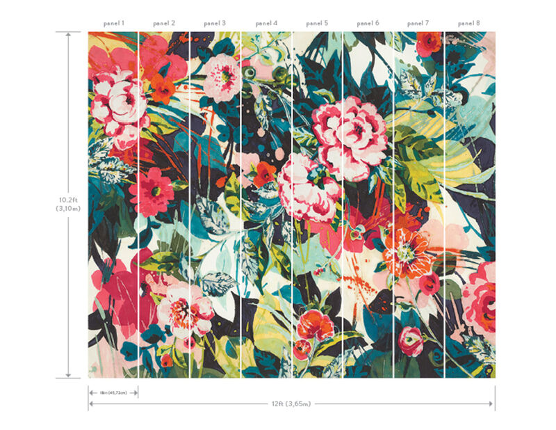 Pop Floral Bright Wall Mural (Set of 2) image number 2