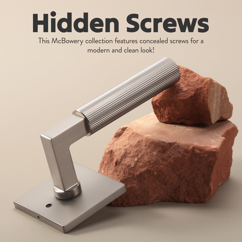 Mila Modern Linear Double Dummy Interior Door Handle with Square Rosette and Concealed Screws image number 3