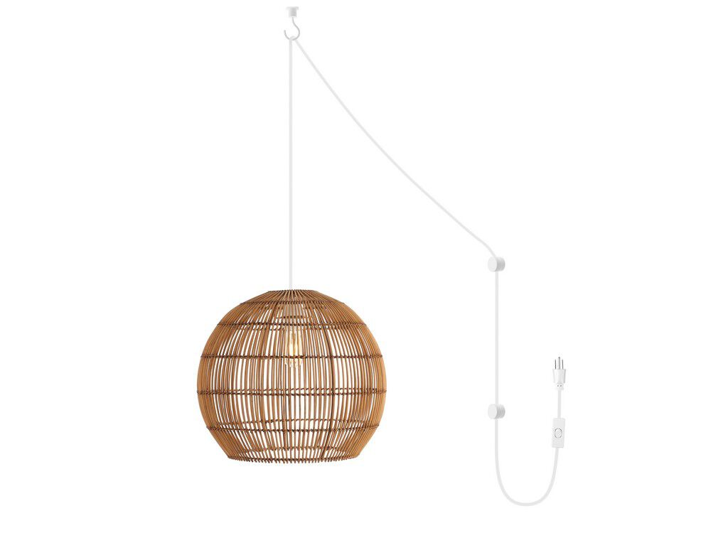 Raya 1-Light Farmhouse Coastal Rattan 180