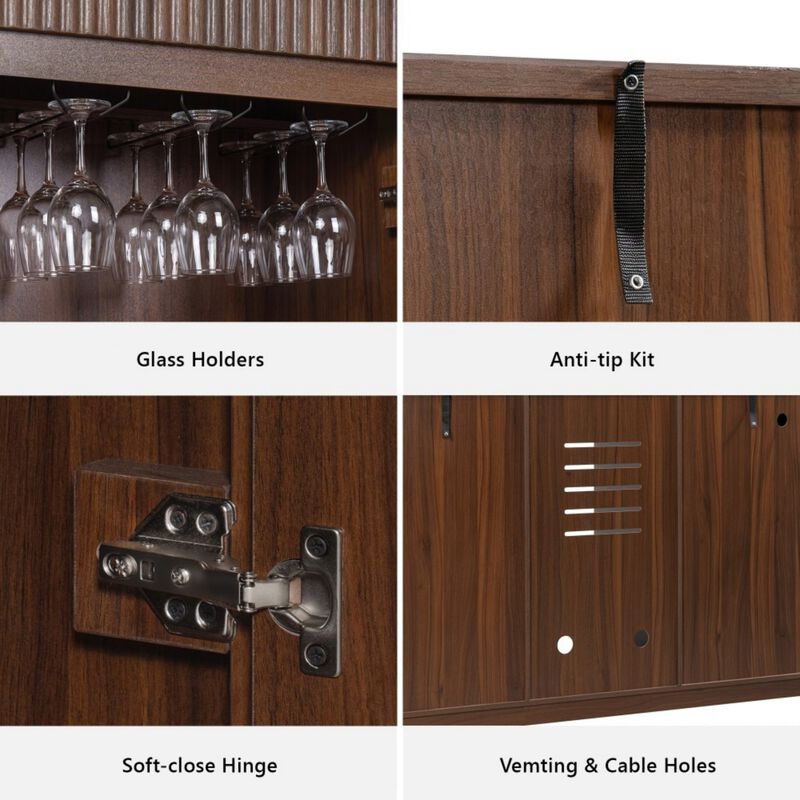 Cekfal Mini Fridge Wine Bar Sideboard Cabinet image number 4