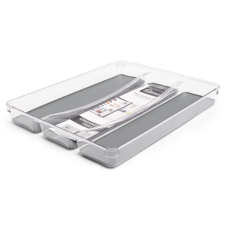 Acrylic 3 Compartment Kitchen Utensils Drawer Organizer Tray