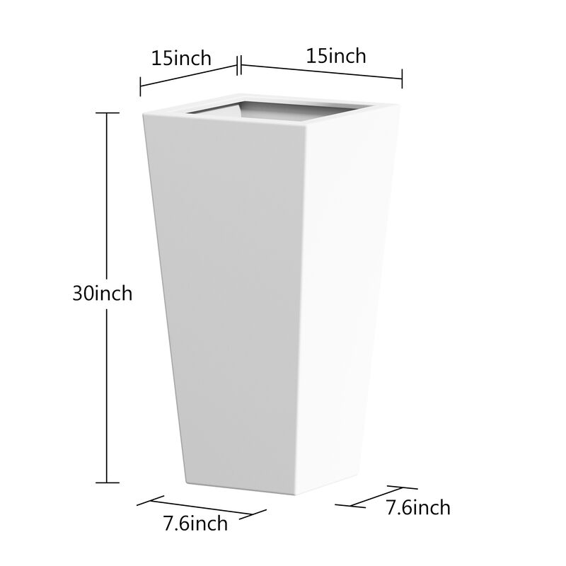 Metal Tapered Planter Garden Plant Pot with Drainage Hole and Rubber Plug