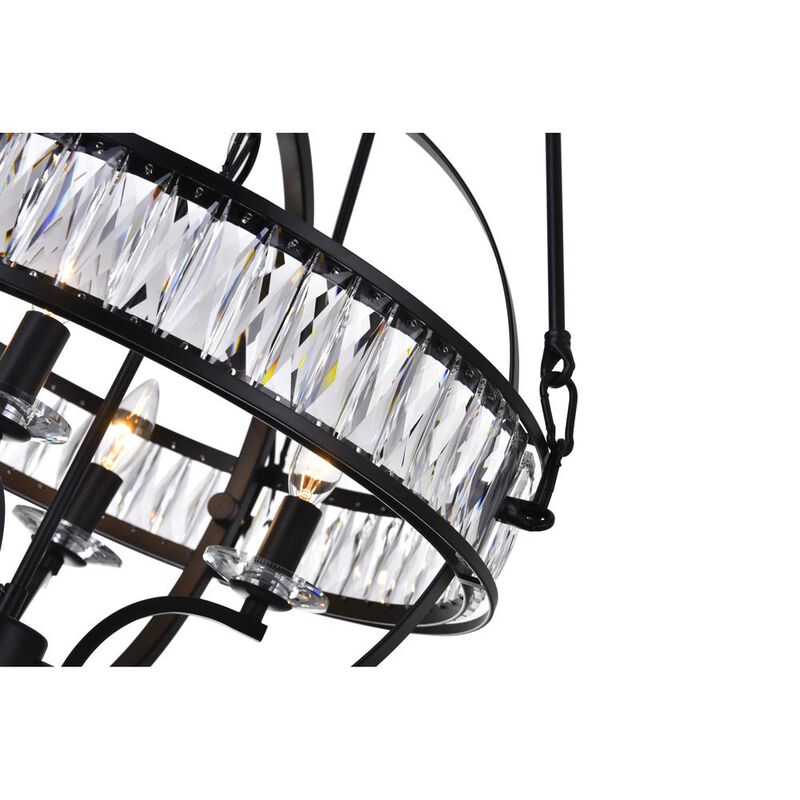 CWI Lighting Arkansas 4 Light Chandelier With Black Finish