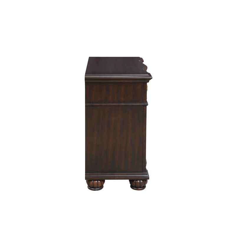 New Classic Furniture Furniture Maximus Solid Wood 3-Drawer Nightstand in Madeira