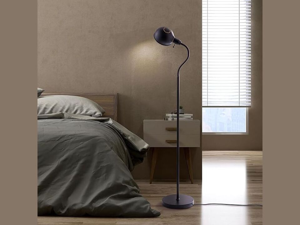 Adjustable Floor Lamp with Gooseneck Rotatable Shade E26 Socket Black