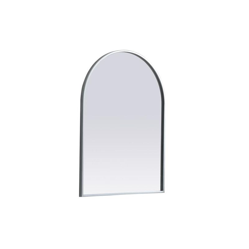 Elegant Decor Metal Frame Arch Mirror 22x30 Inch in Silver