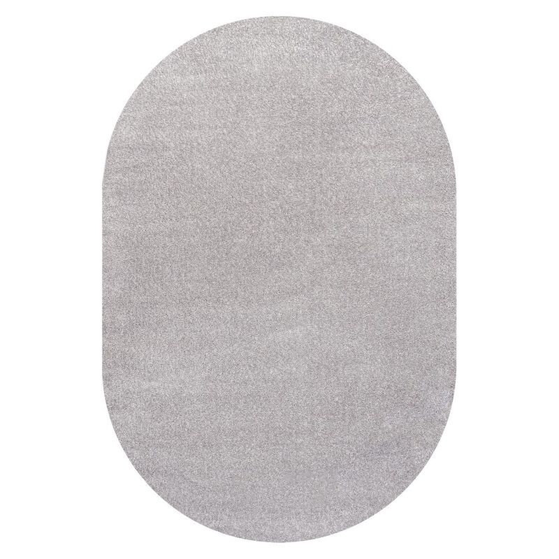 Haze Solid Low Pile Oval Area Rug