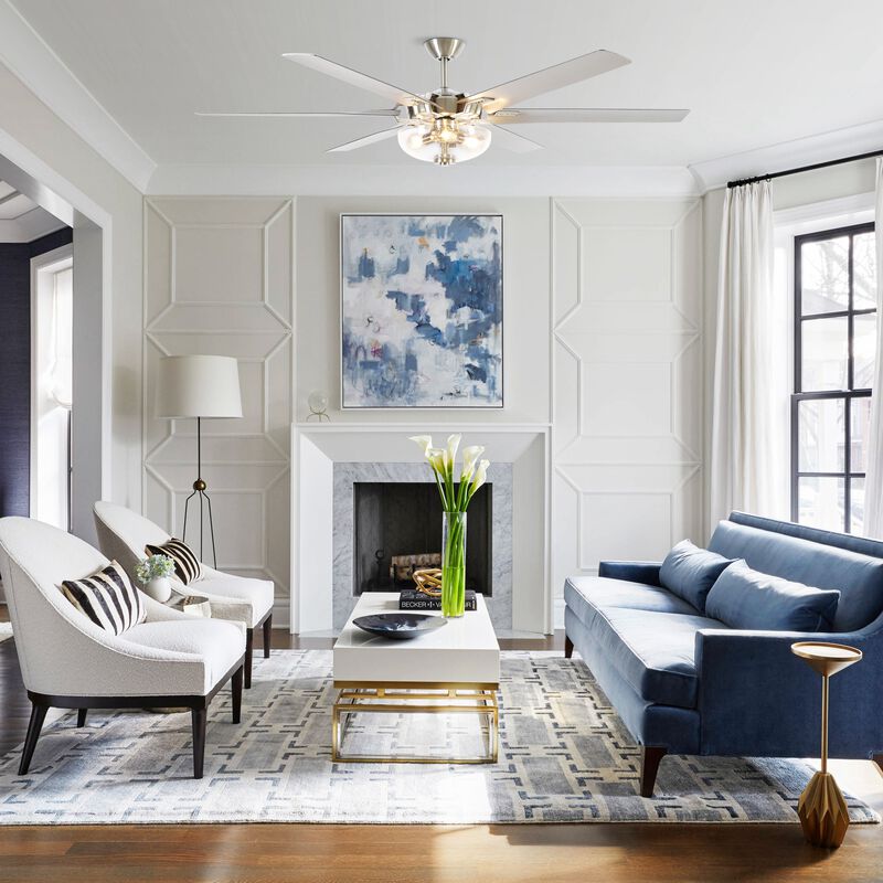 70 in. Modern Brushed Nickel DC Motor Ceiling Fan with Light and Remote