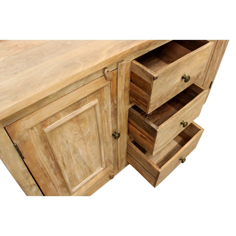 Alex Hamilton Bayside 60 3-Drawer 3-Door Sideboard in Natural Finish