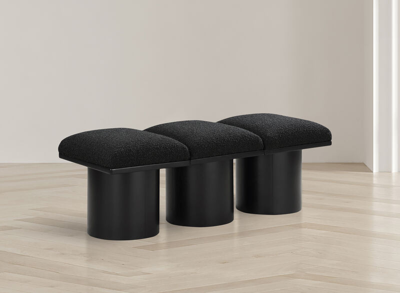 Meridian Furniture Pavilion Black Boucle Fabric Bench