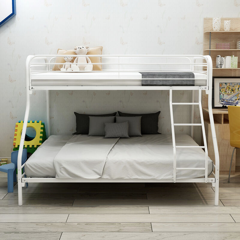 Twin-Over-Full Metal Bunk Bed, Heavy Duty Bunk Bed,Easy Assembly with Enhanced Upper-Level Guardrail