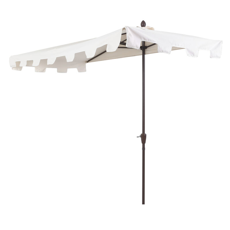 Sidney Classic MidCentury Rectangular Half Market Patio Umbrella with Crank, Wind Vent and UV Protection