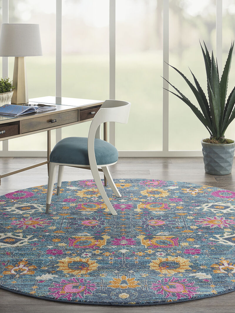 Passion PSN01 Denim 8' x Round Rug