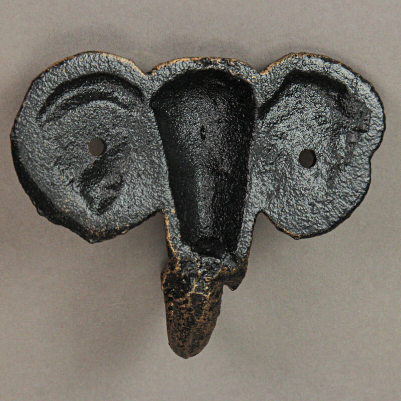 Set of 3 Cast Iron Elephant Antique Gold Wall Hooks - Stylish, Durable, and Functional Decorative Hooks for Organizing Hats, Towels, Coats, Keys, or Pet Leashes image number 3