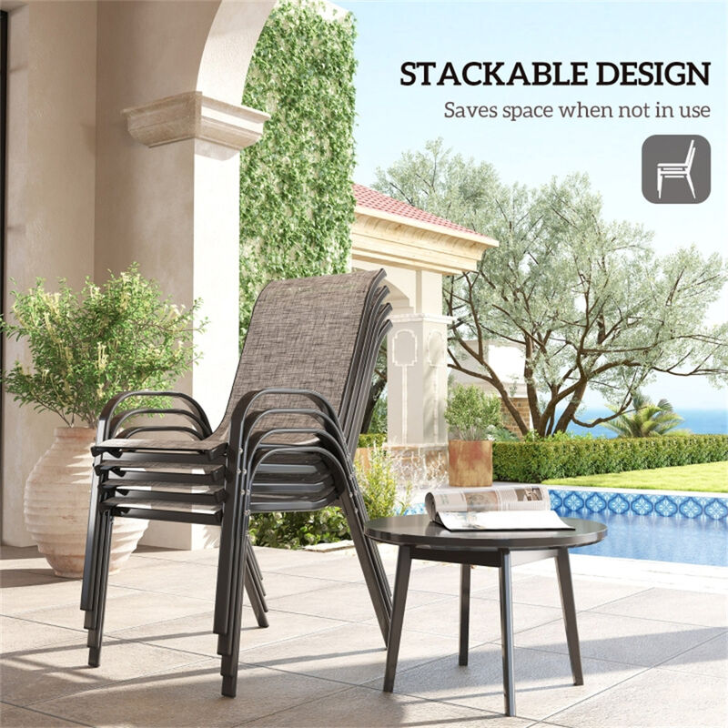Set of 4 Outdoor Dining Chairs, Durable and Comfortable Seating for Patio or Backyard image number 3