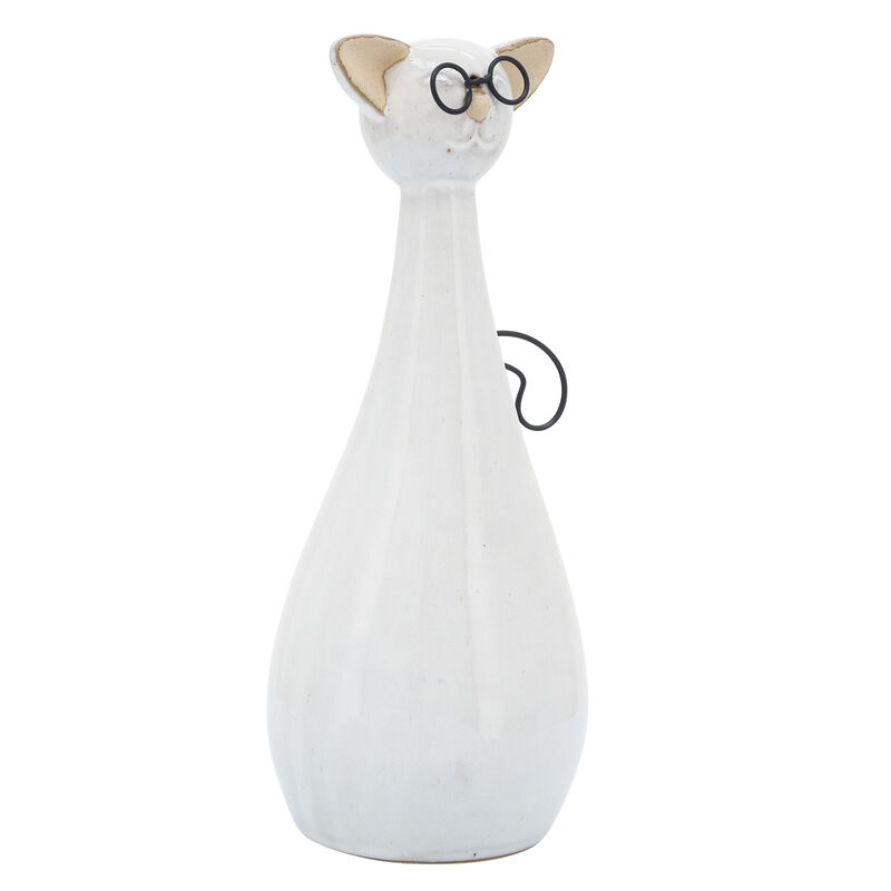 10"H Chubby Cat W/ Glasses image number 1
