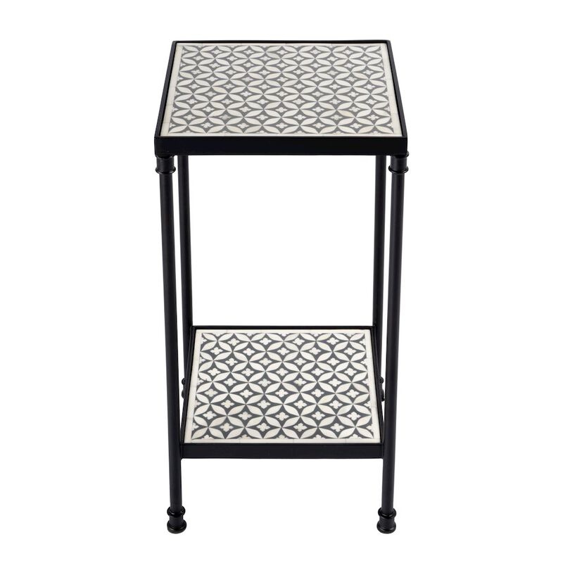 Butler Specialty Lana Resin and Bone Inlay Side Table, Gray