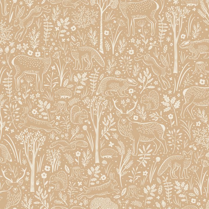 Little Dreamers Trees all-over Brown Wallpaper GDLD3421