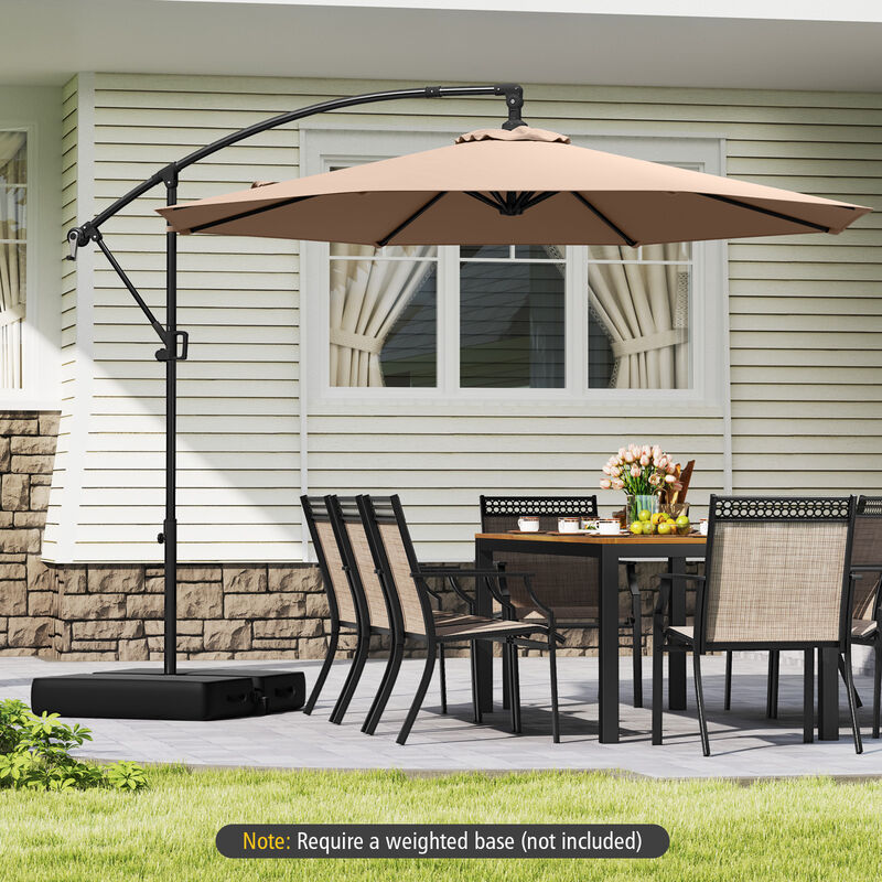 Offset Hanging Patio Umbrella with Base &ndash; Infinite Tilt Cantilever Design