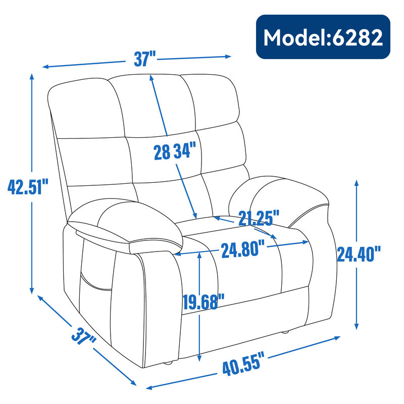 Heavy-Duty Lift Recliner Chair with Power-Remote, Heat & Massage