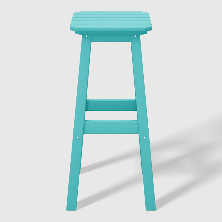 WestinTrends 29" HDPE Outdoor Patio Square Backless Bar Stool