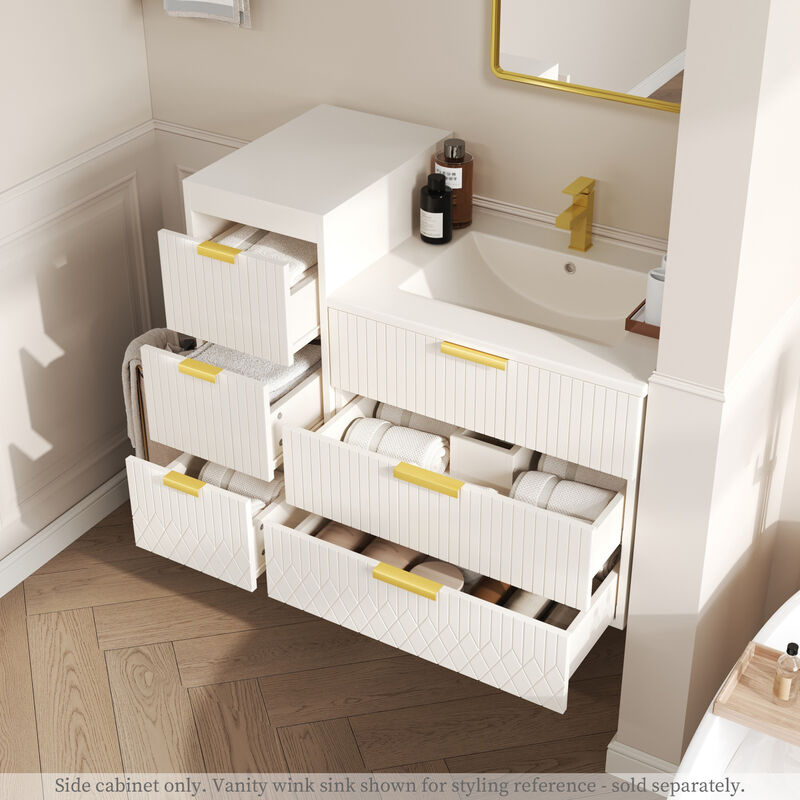ELEMENT ACE Wall Mounted Floating Cabinet with Drawers for Modern Bathroom and Living Room Organization image number 7