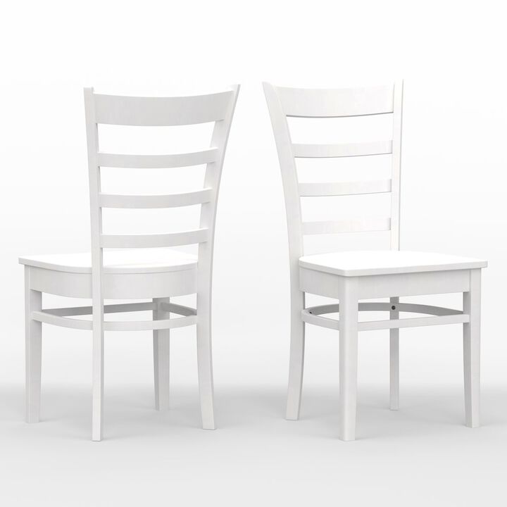 Rize Home Slat Back Dining Chairs (2) C-Coco White