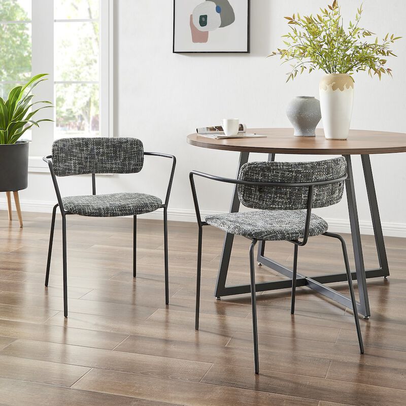 Alivia Fabric Dining Side Arm Chair Set of 2