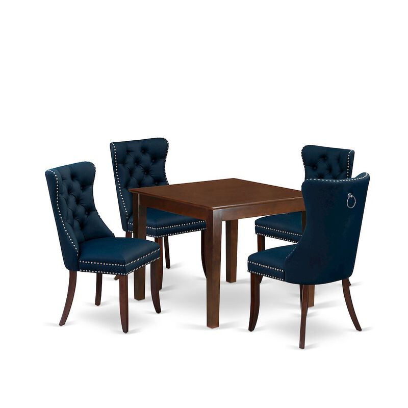 5 Piece Kitchen Table & Chairs Set Consists of a Square Dining Room Table