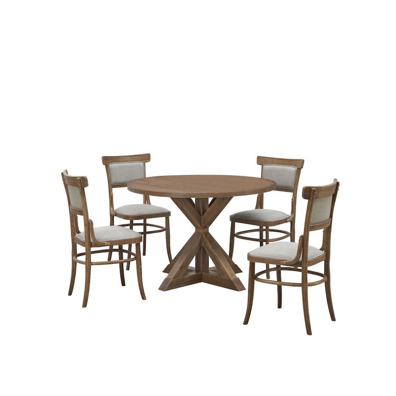 Carolina Living Diana Dining Table with 4 Dining Chairs - Vintage Honey