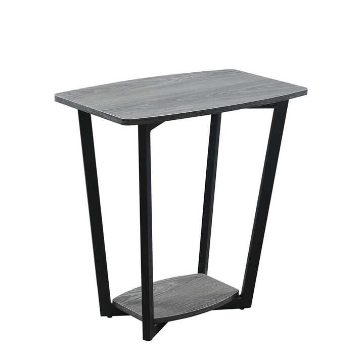 Convenience Concepts  Graystone End Table, Weathered Gray & Black Frame