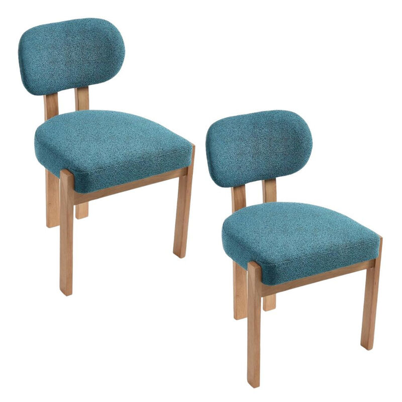 Envelor Farmhouse Chenille Upholstered Cane Leg Dining Chair, Set of 2 image number 0