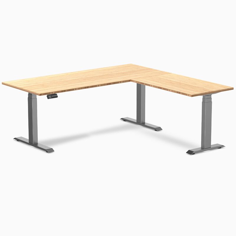 Desky Bamboo L-Shape Sit Stand Desk image number 0
