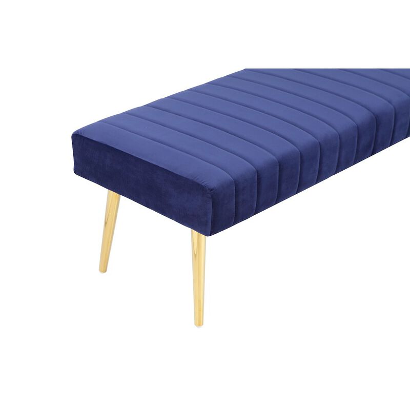 Pangea Home Hilda Bench Velvet Navy