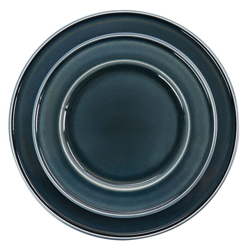 Martha Stewart 12 Piece Speckle Glaze Stoneware Dinnerware Set in Blue