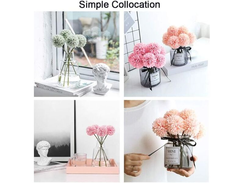 10 Piece Grey Artificial Chrysanthemum Flower Stems Garden Porch Decor image number 1