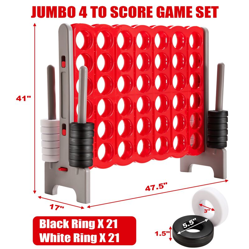 4-in-a-Row Jumbo Game Set for Family Fun, Parties, and Holidays image number 3