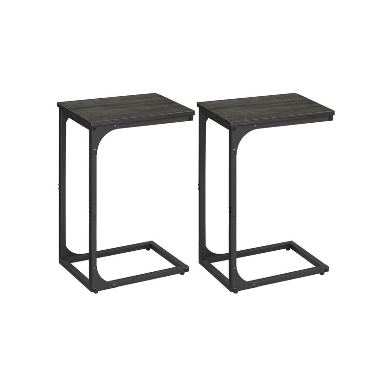 C-Shaped End Table Modern and Space-Saving Design for Easy Access (Set of 2)