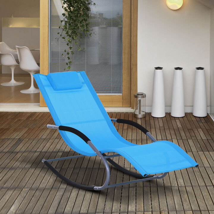 Hivvago Outdoor Zero Gravity Rocking Chair with Pillow
